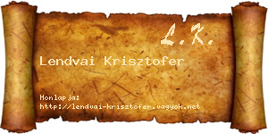 Lendvai Krisztofer névjegykártya