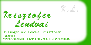 krisztofer lendvai business card